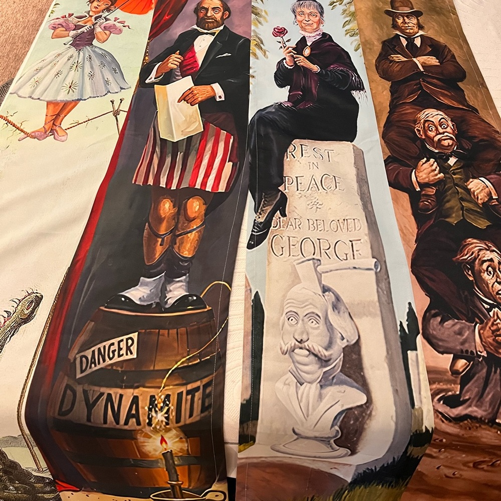 Haunted Mansion stretching room curtains. Grommets at top. Size: 52 x 84 in.
